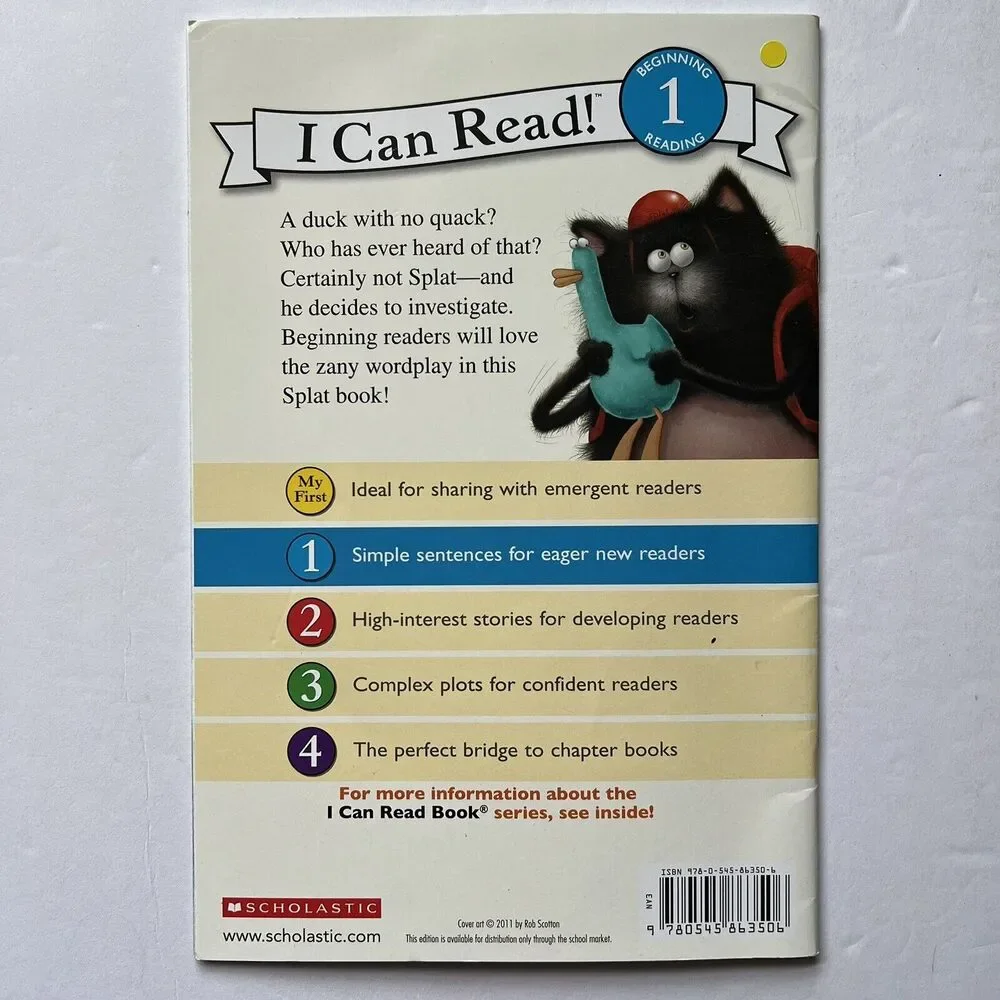 Splat the Cat Book Lot of 3 Scholastic I Can Read Level 1 Kids Books Rob Scotton